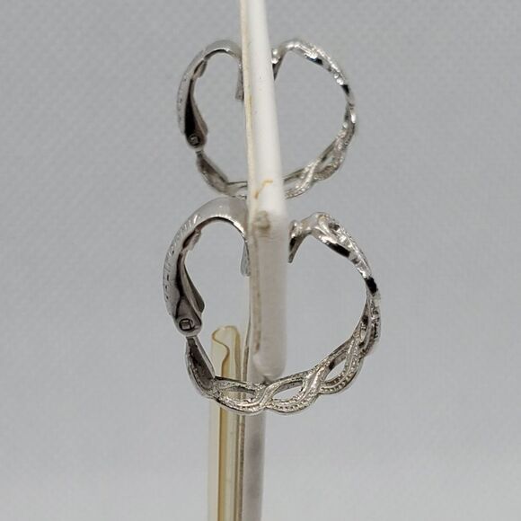 Vintage Louis Segal Silver Hoop Clip-On Earrings - Picture 4 of 7